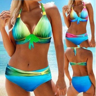 Gradient sexy slim hot spring bathing suit
