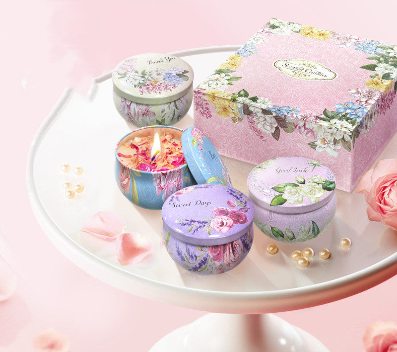 Fragrant Dried Flower Scented Candles Home Sprinkling Birthday Candles With Souvenirs
