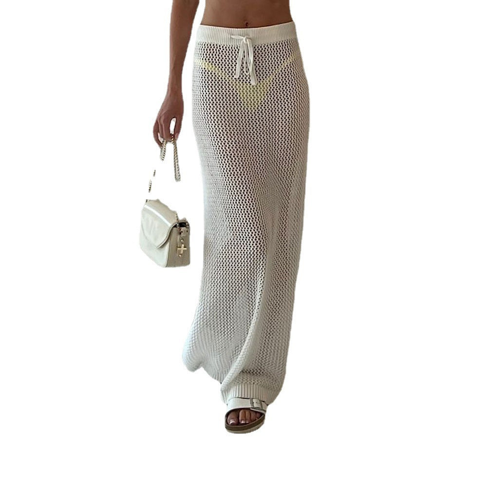 Hollow Out See-through Knitted Skirt For Women
