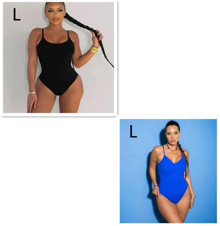 Summer Bikini Backless String Large Size Sexy Solid Color Triangle One-piece Swimsuit Womens Clothing
