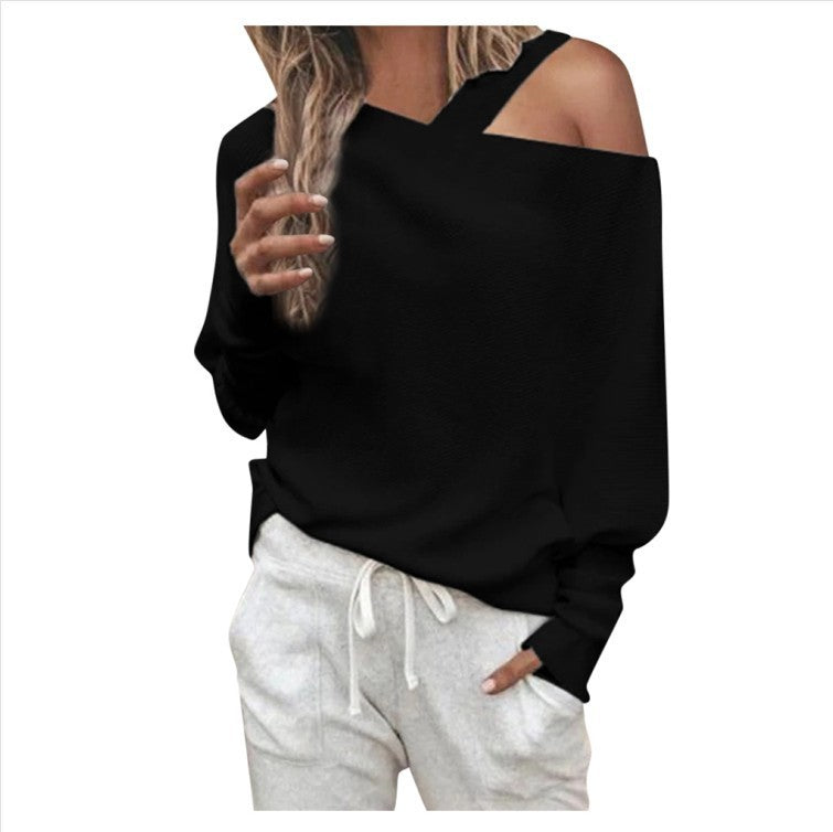 Off-shoulder Raglan Top T-shirt Women's Clothing
