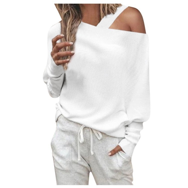 Off-shoulder Raglan Top T-shirt Women's Clothing
