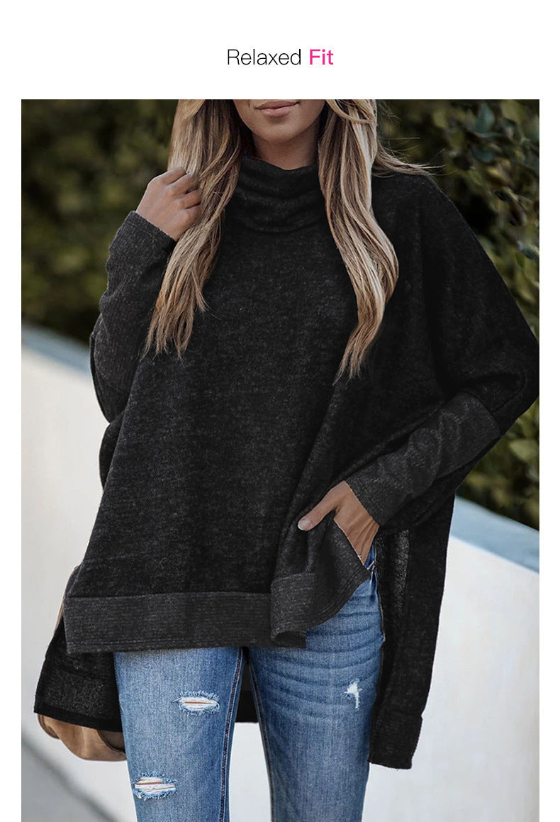 New Bat Sleeve Loose Turtleneck Sweater
