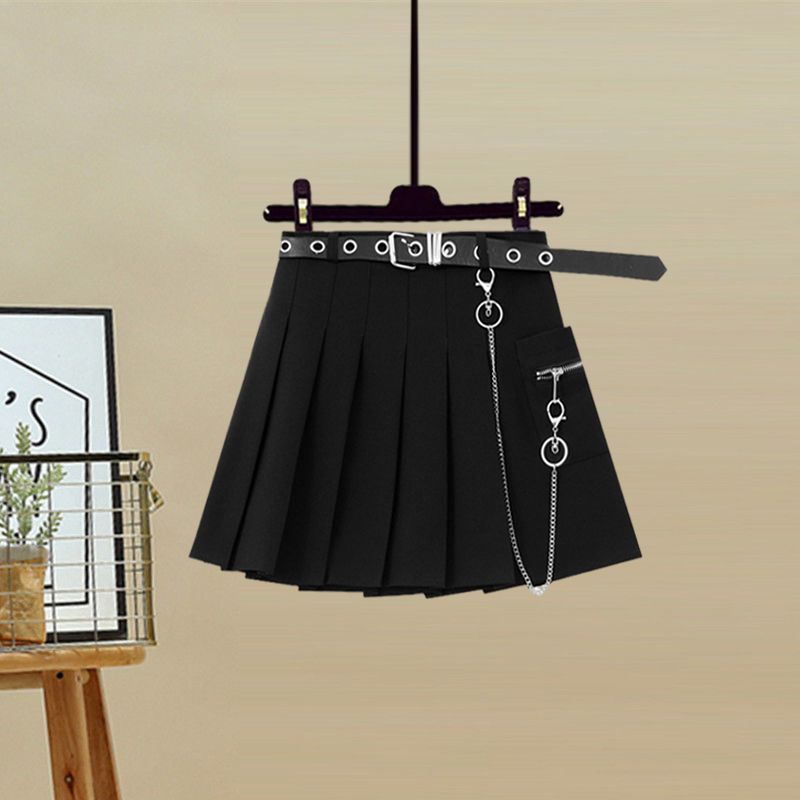 Waist-tight Slimming Youthful-looking Preppy Style Skirt Women
