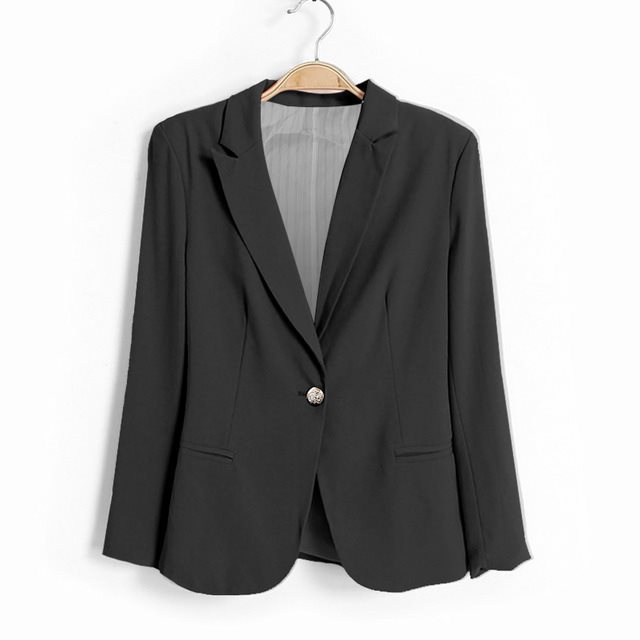 Office Ladies Black Formal Blazer Women Work Suit
