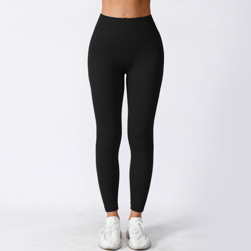 Women's Tight High Elastic Running Sports Thread High Waist Yoga Pants
