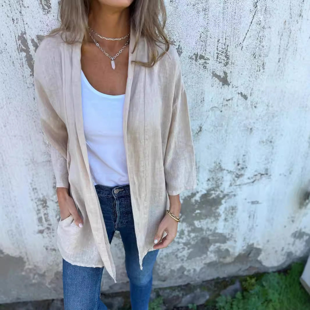 Loose Pockets Cardigan Outerwear Top Women
