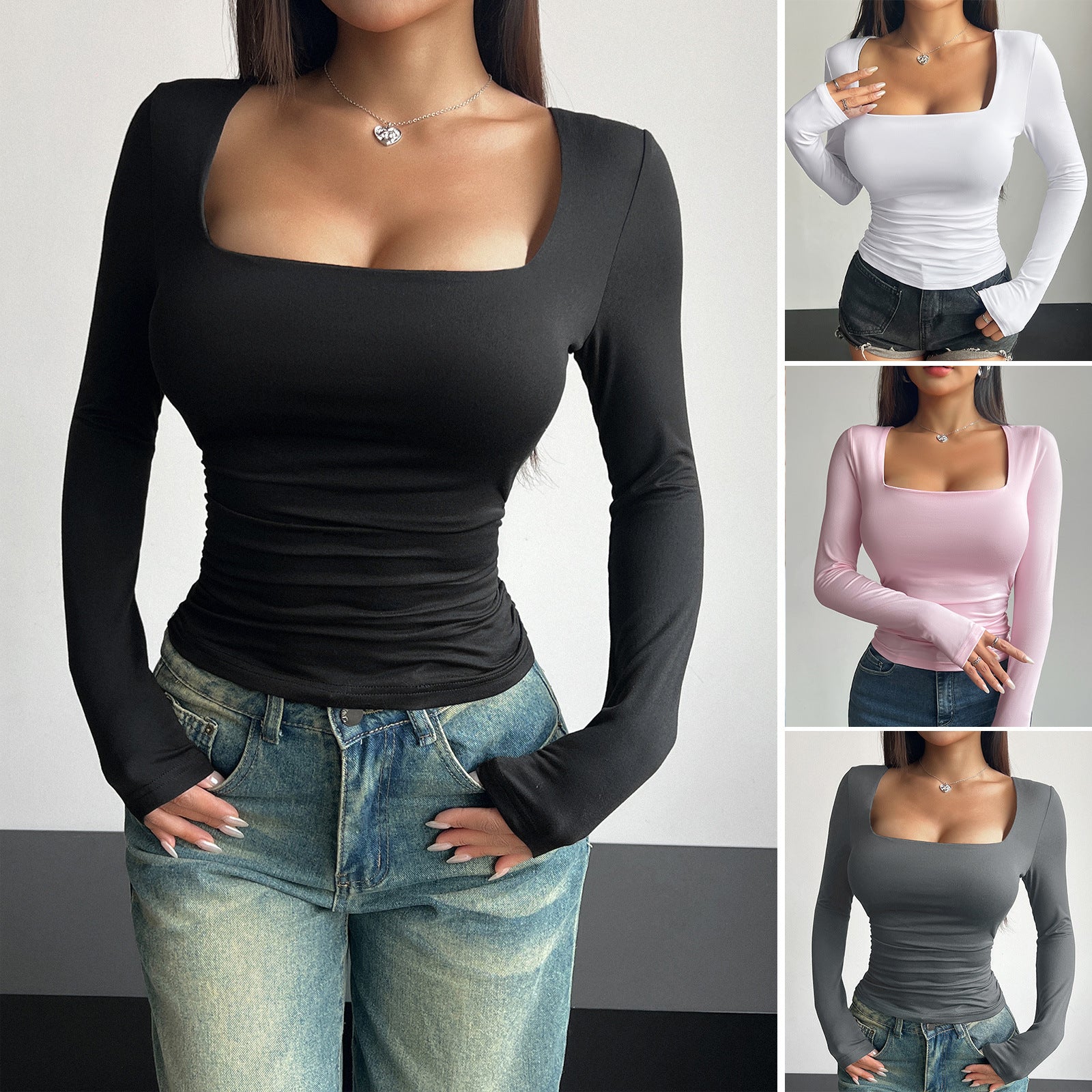 Pullover Tight Casual Fashion Tops Women
