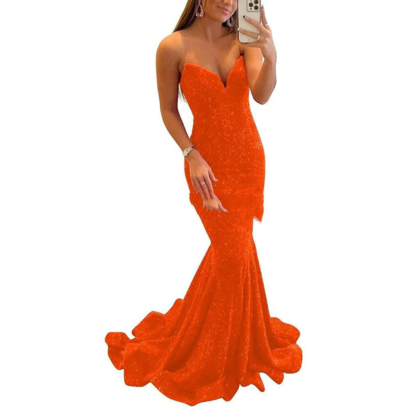 Sequin Evening Dresses For Women Formal Sexy Long Prom Party Gowns
