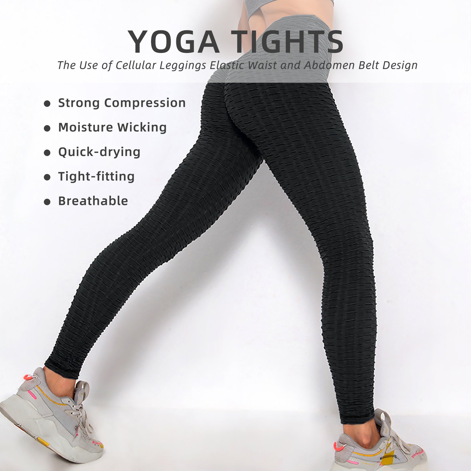 Women TIK Tok Leggings Bubble Textured Leggings Butt Lifting Yoga Pants Black Amazon Banned
