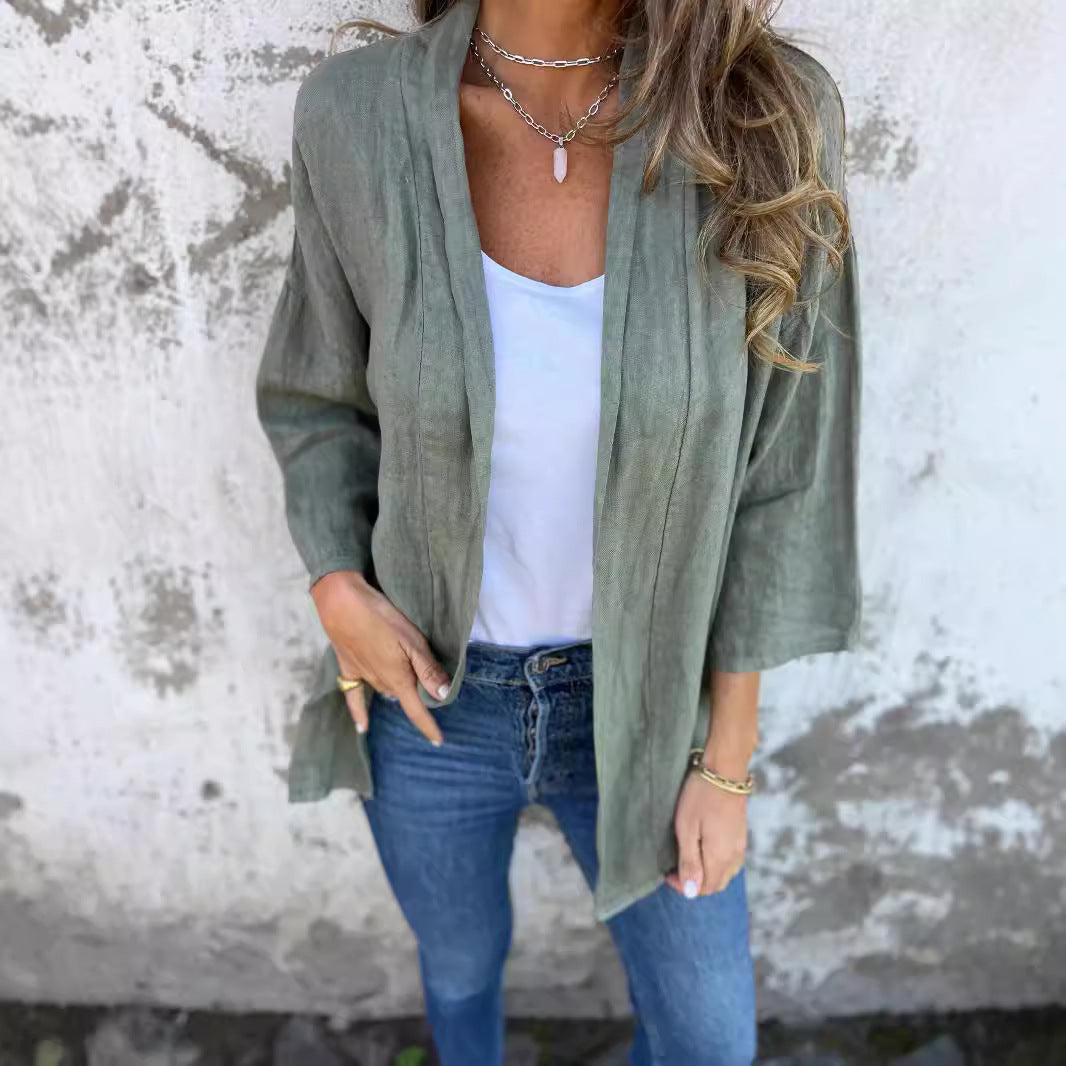 Loose Pockets Cardigan Outerwear Top Women
