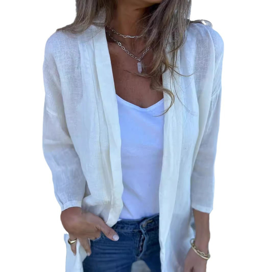 Loose Pockets Cardigan Outerwear Top Women
