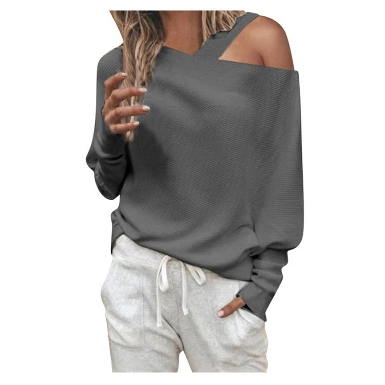 Off-shoulder Raglan Top T-shirt Women's Clothing
