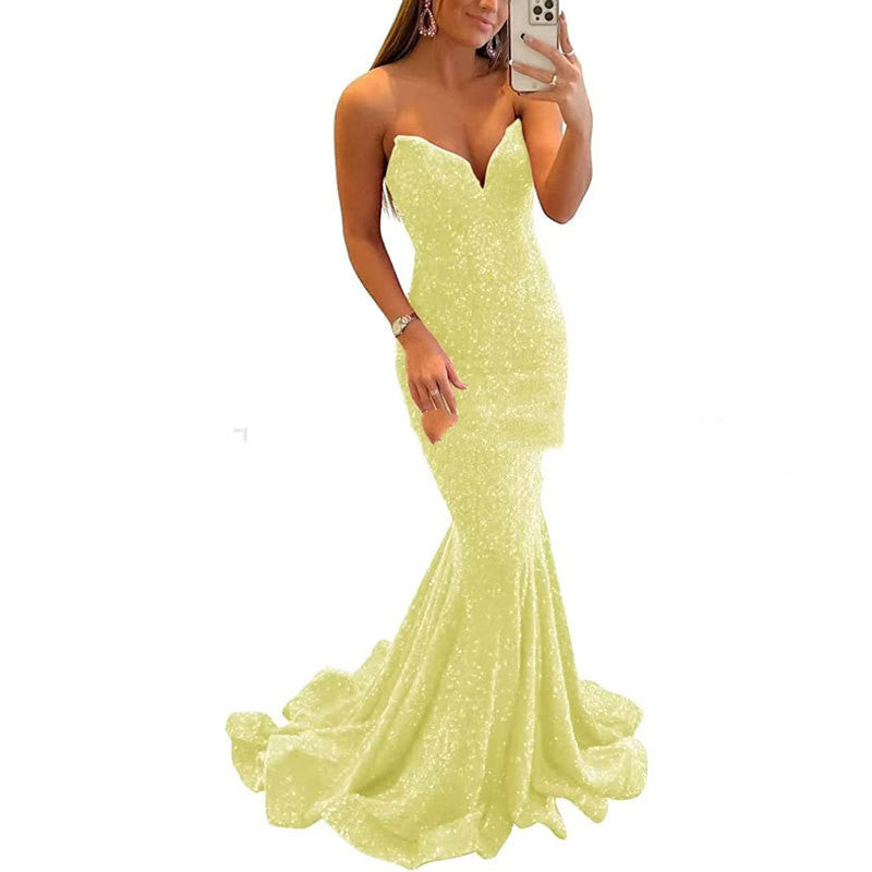 Sequin Evening Dresses For Women Formal Sexy Long Prom Party Gowns
