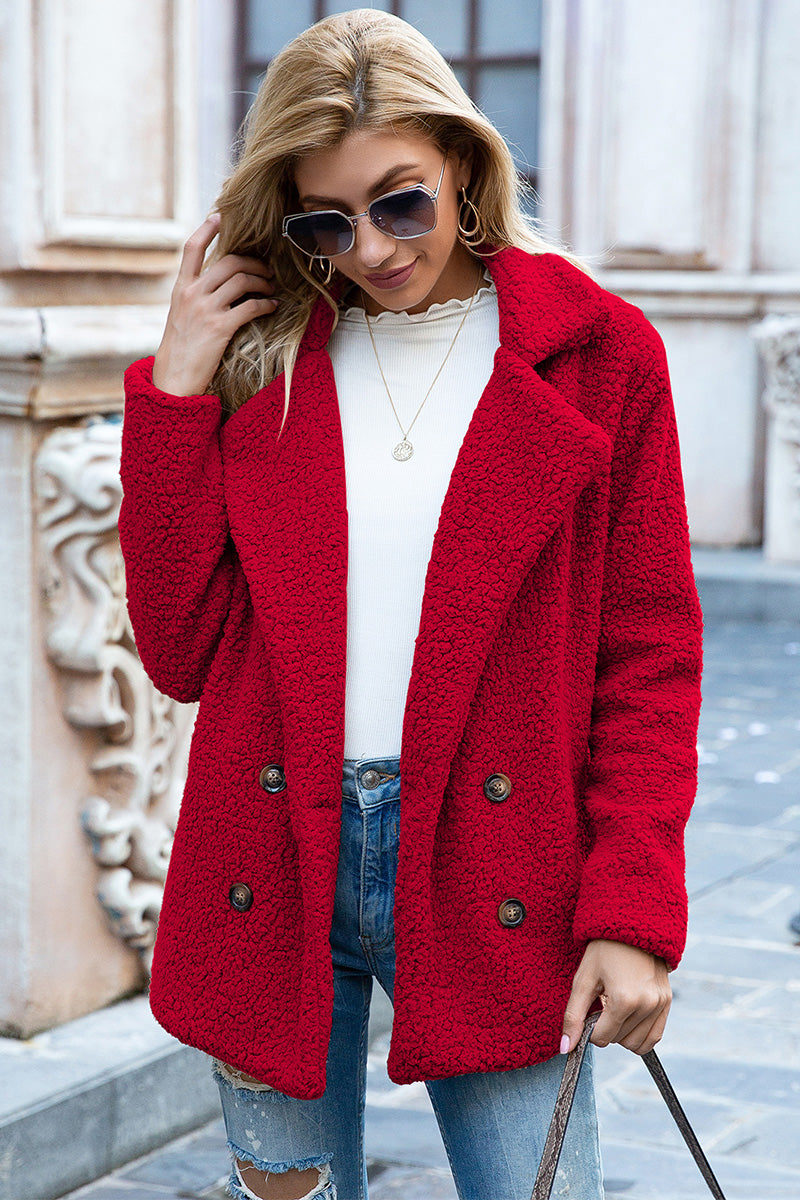 Ivy Lane Full Size Lapel Collar Sherpa Coat
