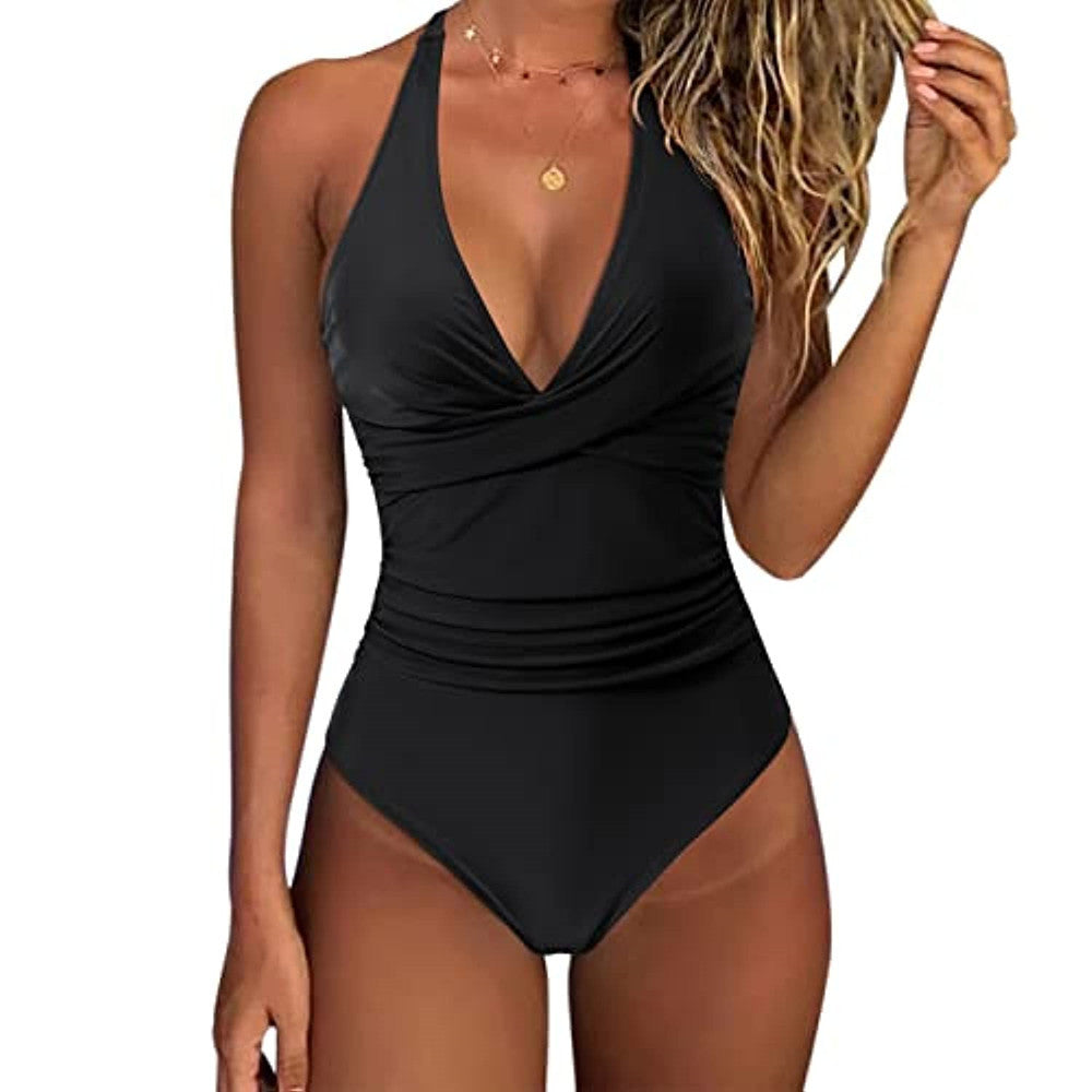 New Women's Fashion Cross One Piece Swimsuit
